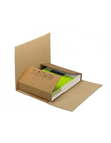 Caja para embalar libros q-connect carton reciclado canal simple 3 mm color kraft 300x240x60 mm