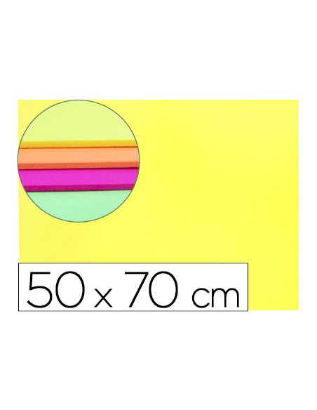Goma eva liderpapel 50x70cm 60g/m2 espesor 2mm fluor amarillo