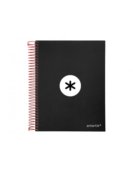 Cuaderno espiral a5 micro antartik tapa forrada 120h 90 gr horizontal 5 bandas 6 taladros color negro Cuaderno espiral a5 micro antartik tapa forrada 120h 90 gr horizontal 5 bandas 6 taladros color negro