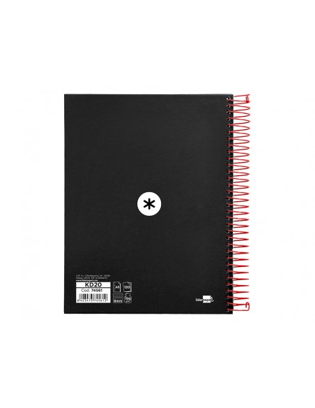 Cuaderno espiral a5 micro antartik tapa forrada 120h 90 gr horizontal 5 bandas 6 taladros color negro Cuaderno espiral a5 micro antartik tapa forrada 120h 90 gr horizontal 5 bandas 6 taladros color negro