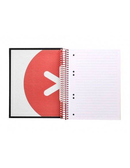 Cuaderno espiral a5 micro antartik tapa forrada 120h 90 gr horizontal 5 bandas 6 taladros color negro Cuaderno espiral a5 micro antartik tapa forrada 120h 90 gr horizontal 5 bandas 6 taladros color negro