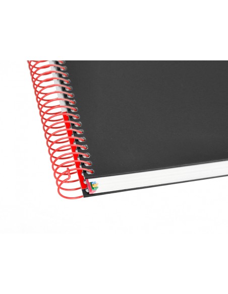 Cuaderno espiral a5 micro antartik tapa forrada 120h 90 gr horizontal 5 bandas 6 taladros color negro Cuaderno espiral a5 micro antartik tapa forrada 120h 90 gr horizontal 5 bandas 6 taladros color negro