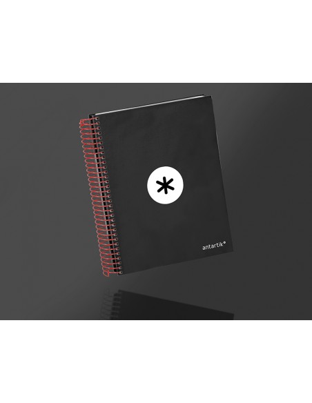 Cuaderno espiral a5 micro antartik tapa forrada 120h 90 gr horizontal 5 bandas 6 taladros color negro Cuaderno espiral a5 micro antartik tapa forrada 120h 90 gr horizontal 5 bandas 6 taladros color negro