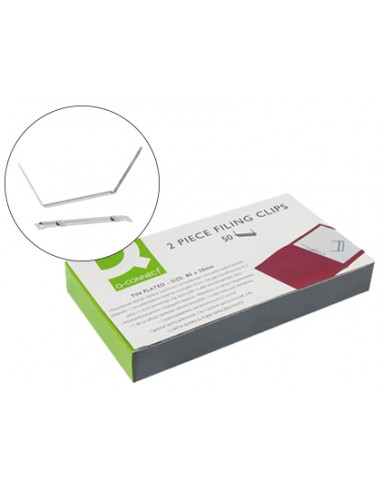 Encuadernador fastener q-connect plateado caja de 50 unidades
