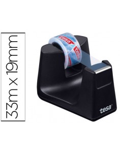 Portarrollo sobremesa tesa plastico easy cut smat para cintas de 33 m color negro