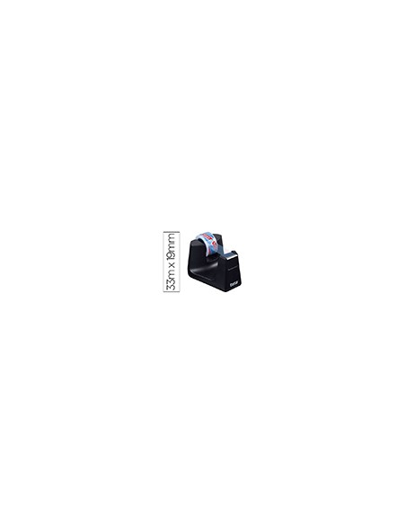 Portarrollo sobremesa tesa plastico easy cut smat para cintas de 33 m color negro