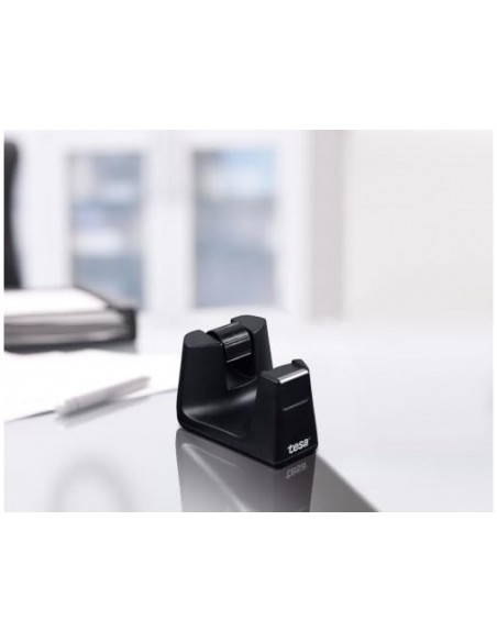 Portarrollo sobremesa tesa plastico easy cut smat para cintas de 33 m color negro