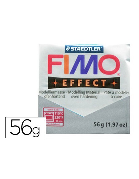 Pasta staedtler fimo effect 56 gr metalico plata