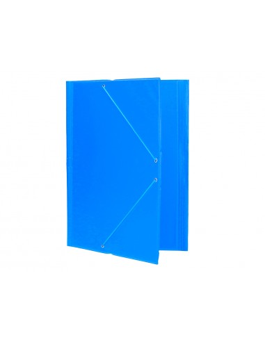 Carpeta liderpapel gomas tres solapas plastico folio color celeste