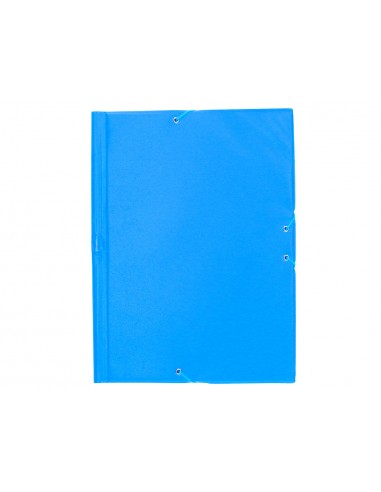 Carpeta liderpapel gomas tres solapas plastico folio color celeste