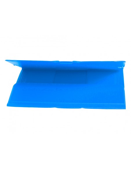 Carpeta liderpapel gomas tres solapas plastico folio color celeste