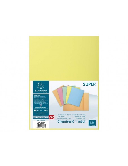 Subcarpeta cartulina exacompta din a4 amarillo con solapa interior 160 g Subcarpeta cartulina exacompta din a4 amarillo con solapa interior 160 g