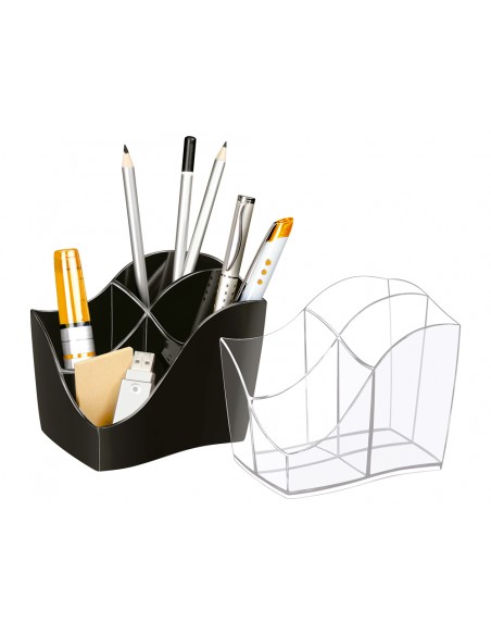 Cubilete portalapices cep gama ellypse plastico negro 118x89x98 mm Cubilete portalapices cep gama ellypse plastico negro 118x89x98 mm