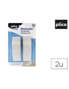 Retenedor de puertas plico plastico blanco blister de 2 unidades