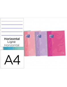 Cuaderno espiral oxford ebook 5 tapa extradura din a4+ 120 h horizontal colores surtidos touch