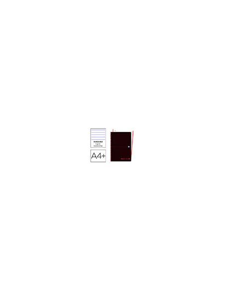 Cuaderno espiral oxford ebook 1 tapa plastico din a4+ 80 h horizontal black'n colors rojo
