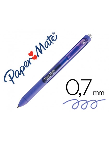 Boligrafo paper mate inkjoy retractil gel pen trazo 0,7 mm morado