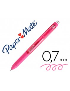Boligrafo paper mate inkjoy retractil gel pen trazo 0,7 mm rosa