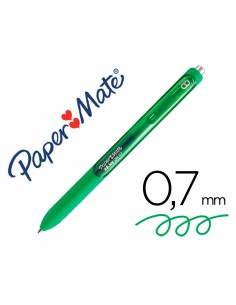 Boligrafo paper mate inkjoy retractil gel pen trazo 0,7 mm verde