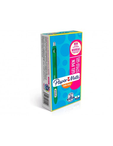 Boligrafo paper mate inkjoy retractil gel pen trazo 0,7 mm verde