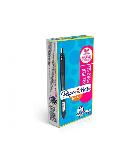 Boligrafo paper mate inkjoy retractil gel pen trazo 0,7 mm negro Boligrafo paper mate inkjoy retractil gel pen trazo 0,7 mm negro