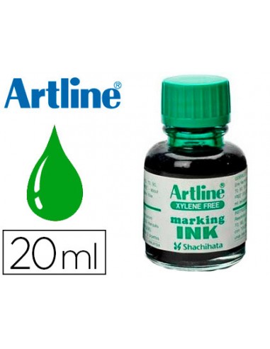 Tinta artline verde para rotulador pizarra blanca 500-a frasco de 20 ml