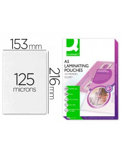 Bolsa de plastificar q-connect 153 x 216 mm 125 mc din a5 a caja de 100 unidades