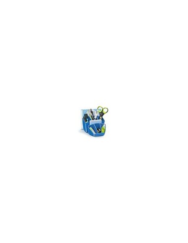 Organizador sobremesa cep 8 compartimentos plastico azul 143x158x93 mm