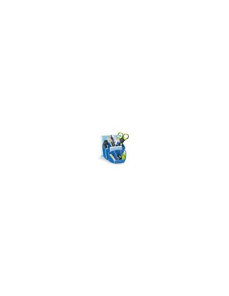 Organizador sobremesa cep 8 compartimentos plastico azul 143x158x93 mm