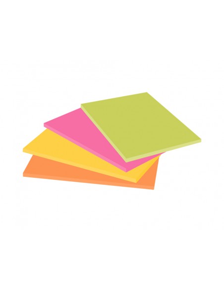 Bloc de notas adhesivas quita y pon post-it super sticky 152x101 mm con 45 hojas pack de 4 unidades colores neon