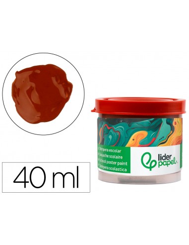 Tempera escolar liderpapel 40 ml marron