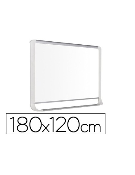 Pizarra blanca bi-office lacada con bandeja integrada 180x120 cm