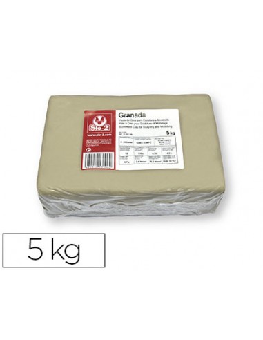 Pasta de modelar sio-2 gres granada para escultura y modelado paquete de 5 kg