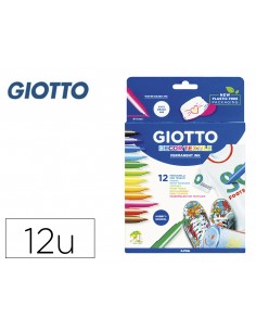 Rotulador giotto decor textile para camisetas caja de 12 unidades colores surtidos