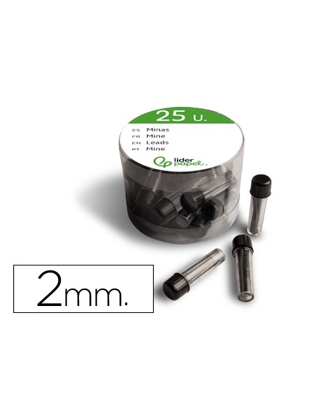 Minas liderpapel grafito 2 mm para compas tubo de 3 minas