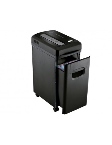 Destructora de documentos q-connect kf15547 capacidad de corte 8 h destruye grapas clips y tarjetas papelera 15l