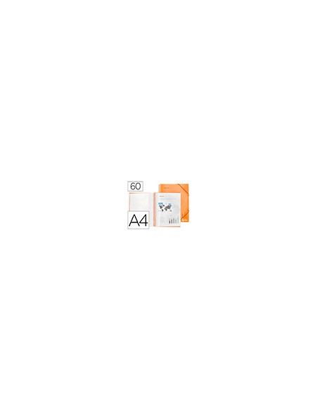 Carpeta liderpapel escaparate con espiral 60 fundas polipropileno din a4 naranja Carpeta liderpapel escaparate con espiral 60 fundas polipropileno din a4 naranja