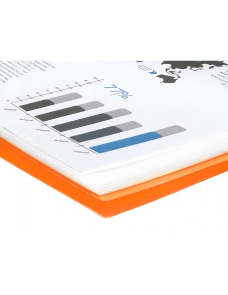 Carpeta liderpapel escaparate con espiral 60 fundas polipropileno din a4 naranja Carpeta liderpapel escaparate con espiral 60 fundas polipropileno din a4 naranja