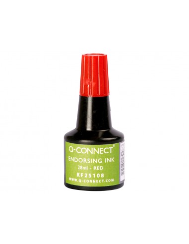 Tinta tampon q-connect rojo bote 28 ml