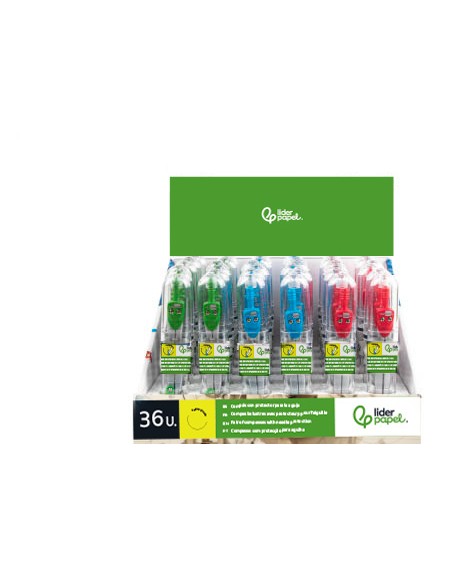 Compas liderpapel con protector de punta colores surtidos