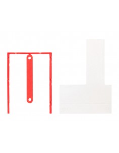 Encuadernador fastener q-connect plastico d-clips color rojo caja de 100 unidades
