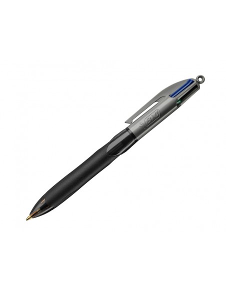 Boligrafo bic cuatro colores con grip colore negro punta 1 mm