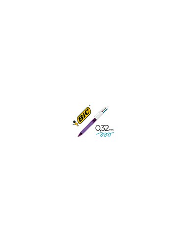 Boligrafo bic cuatro colores con grip colores pastel punta 1 mm