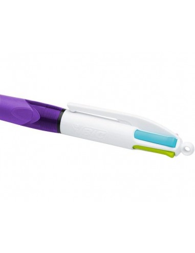 Boligrafo bic cuatro colores con grip colores pastel punta 1 mm