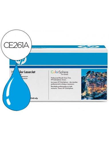 Toner hp color laserjet cp4025/cp4525 -ce261a- cian 11.000 pags