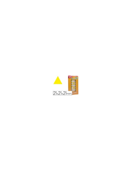 Gomets autoadhesivos triangulares 21x21x21mm amarillo rollo de 2832 unidades Gomets autoadhesivos triangulares 21x21x21mm amarillo rollo de 2832 unidades