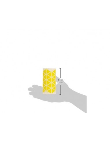 Gomets autoadhesivos triangulares 21x21x21mm amarillo rollo de 2832 unidades