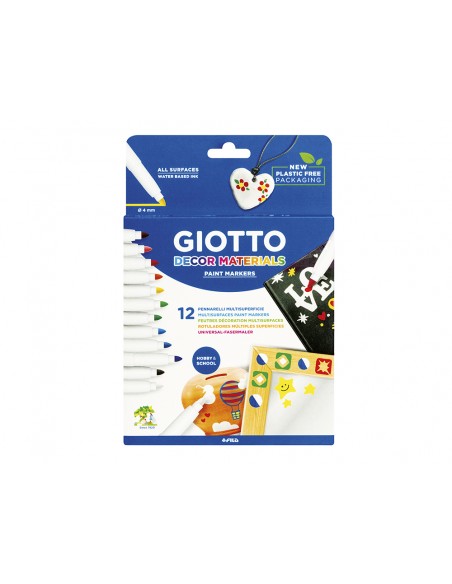 Rotulador giotto decor materials caja de 12 unidades colores surtidos