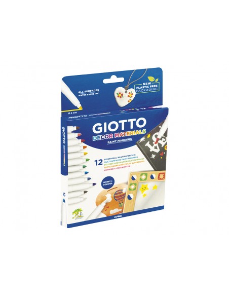 Rotulador giotto decor materials caja de 12 unidades colores surtidos
