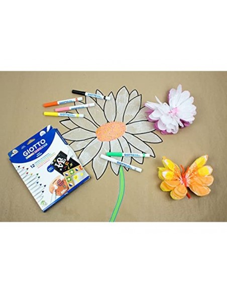 Rotulador giotto decor materials caja de 12 unidades colores surtidos